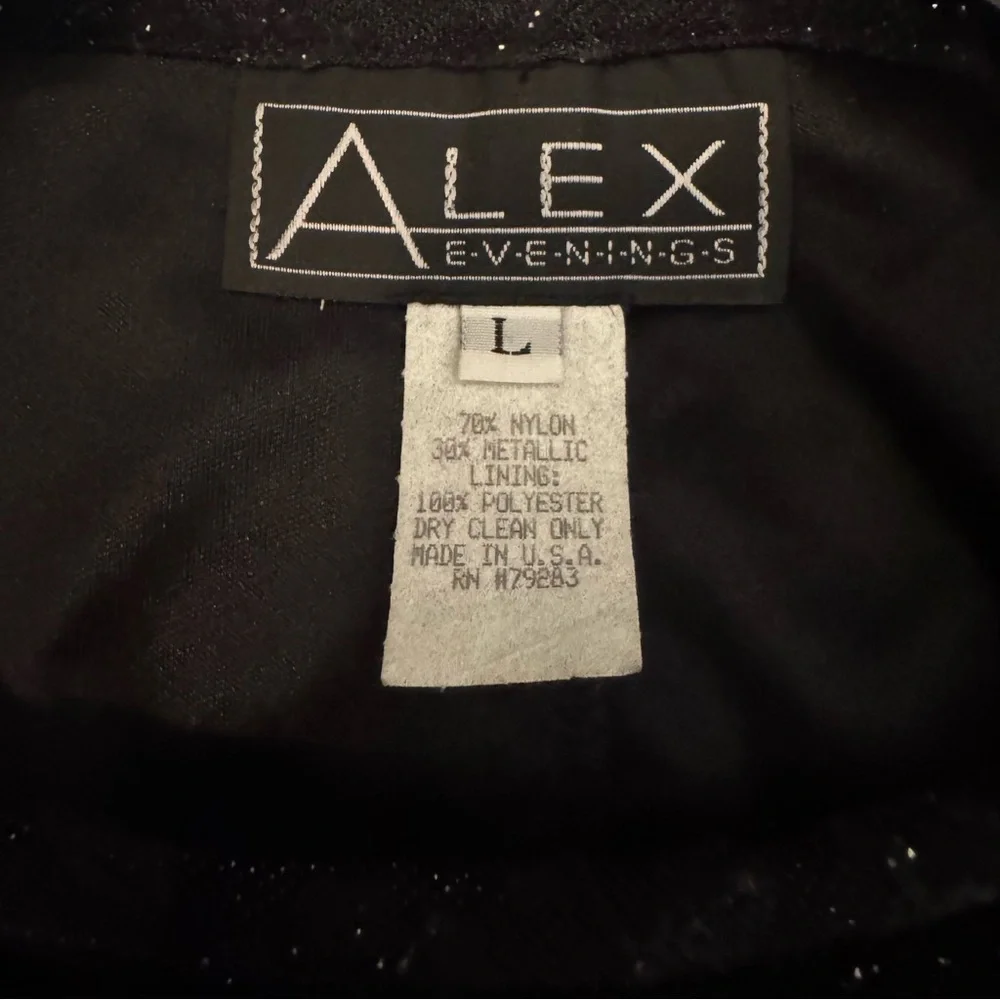 Alex Evenings Women's Dressy Tank Size L Black Metallic Patterned - Picture 3 of 4